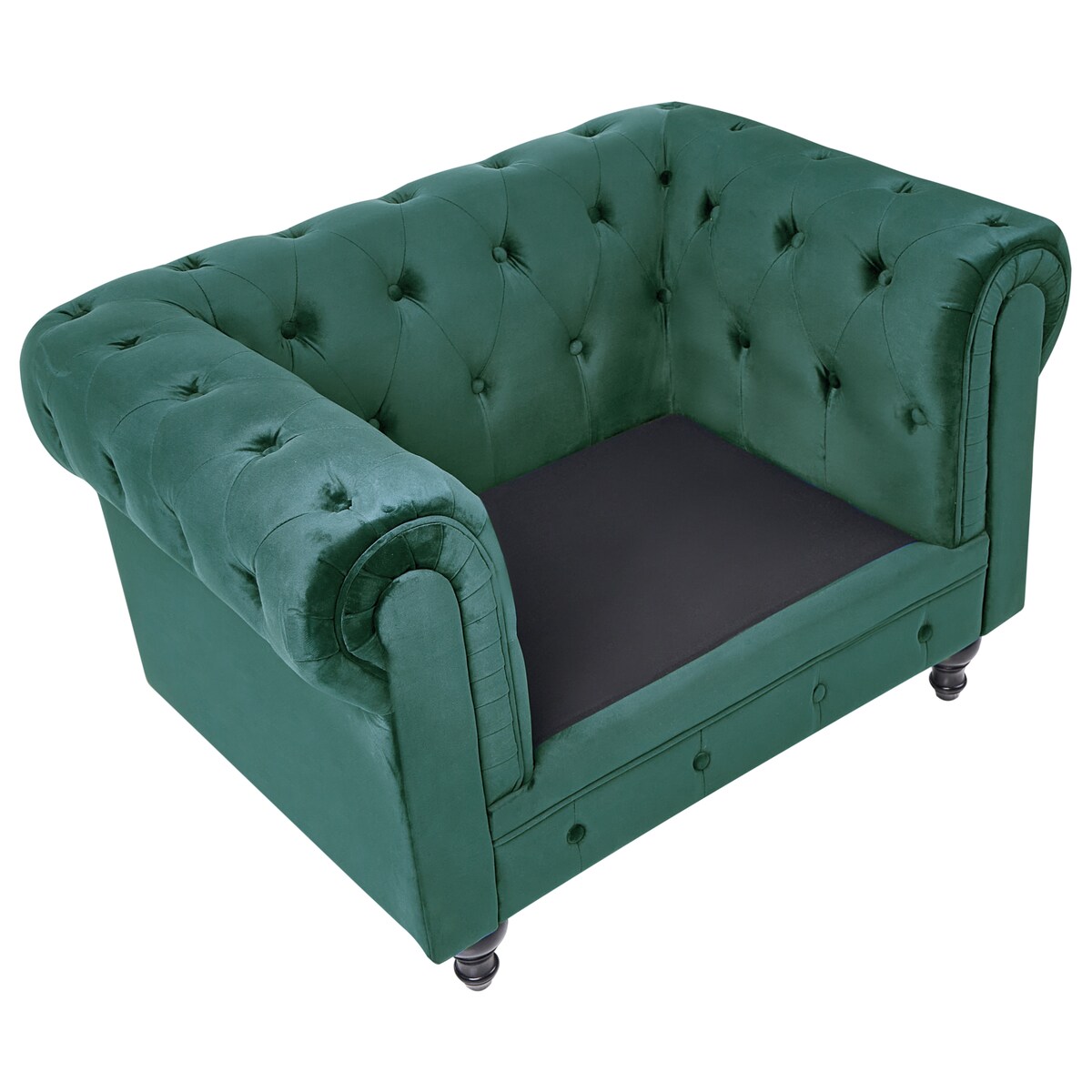 Fotel CHESTERFIELD Welur Szmaragdowy