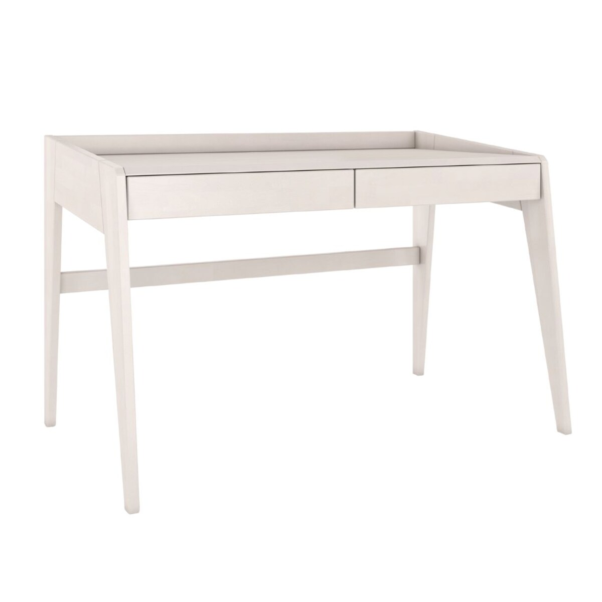 Drewniane bukowe biurko / toaletka z szufladami Visby LISA/ kolor biały