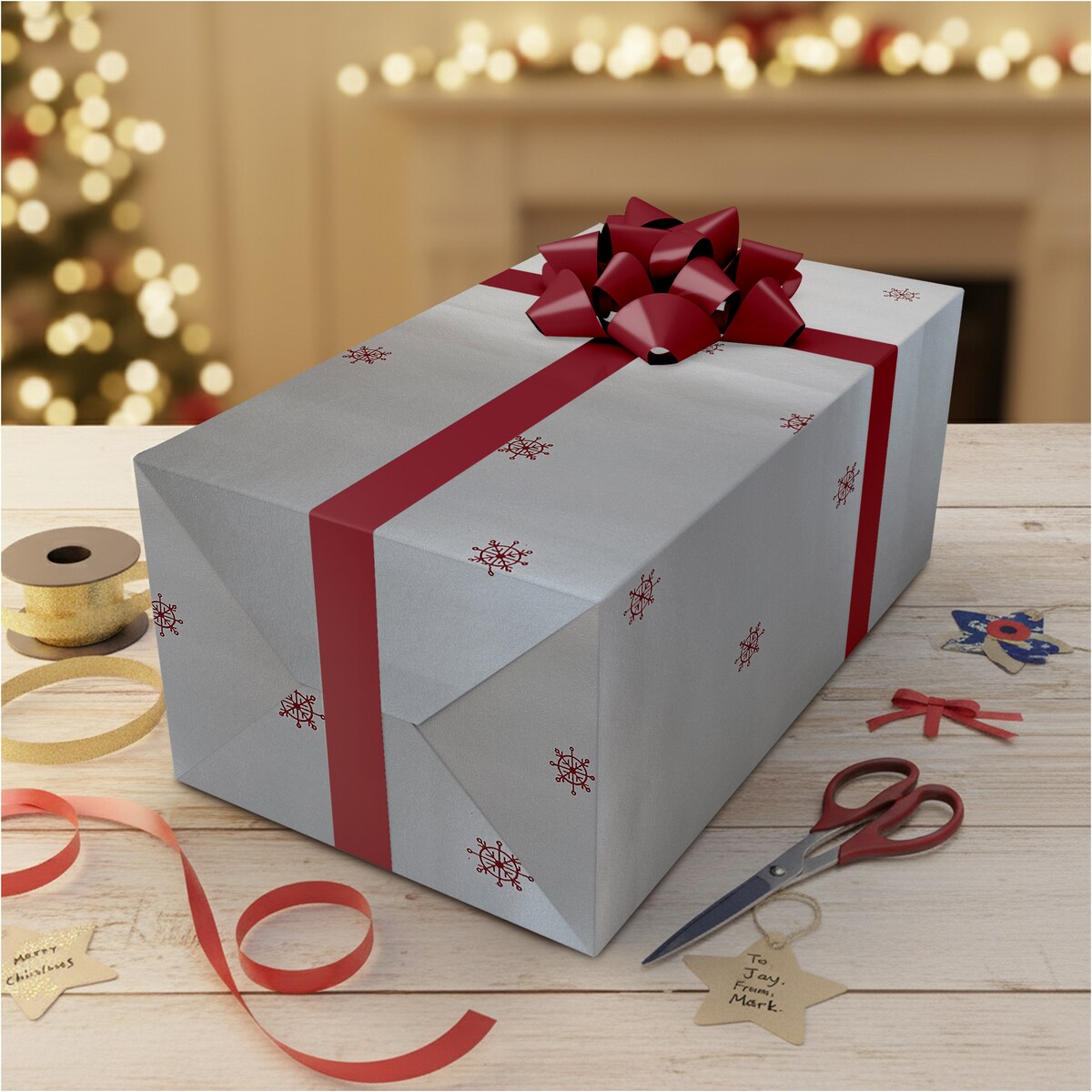 Papier Prezentowy Do Pakowania Prezentów 25 m MEGAROLKA Świąteczny Do Paczek Boże Narodzenie Ozdobny