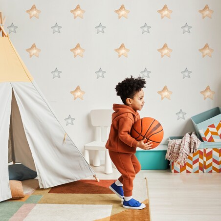 Naklejki Ścienne Do Pokoju Dziecięcego Pastelowe Kolorowe GWIAZDY ZESTAW 60x30cm