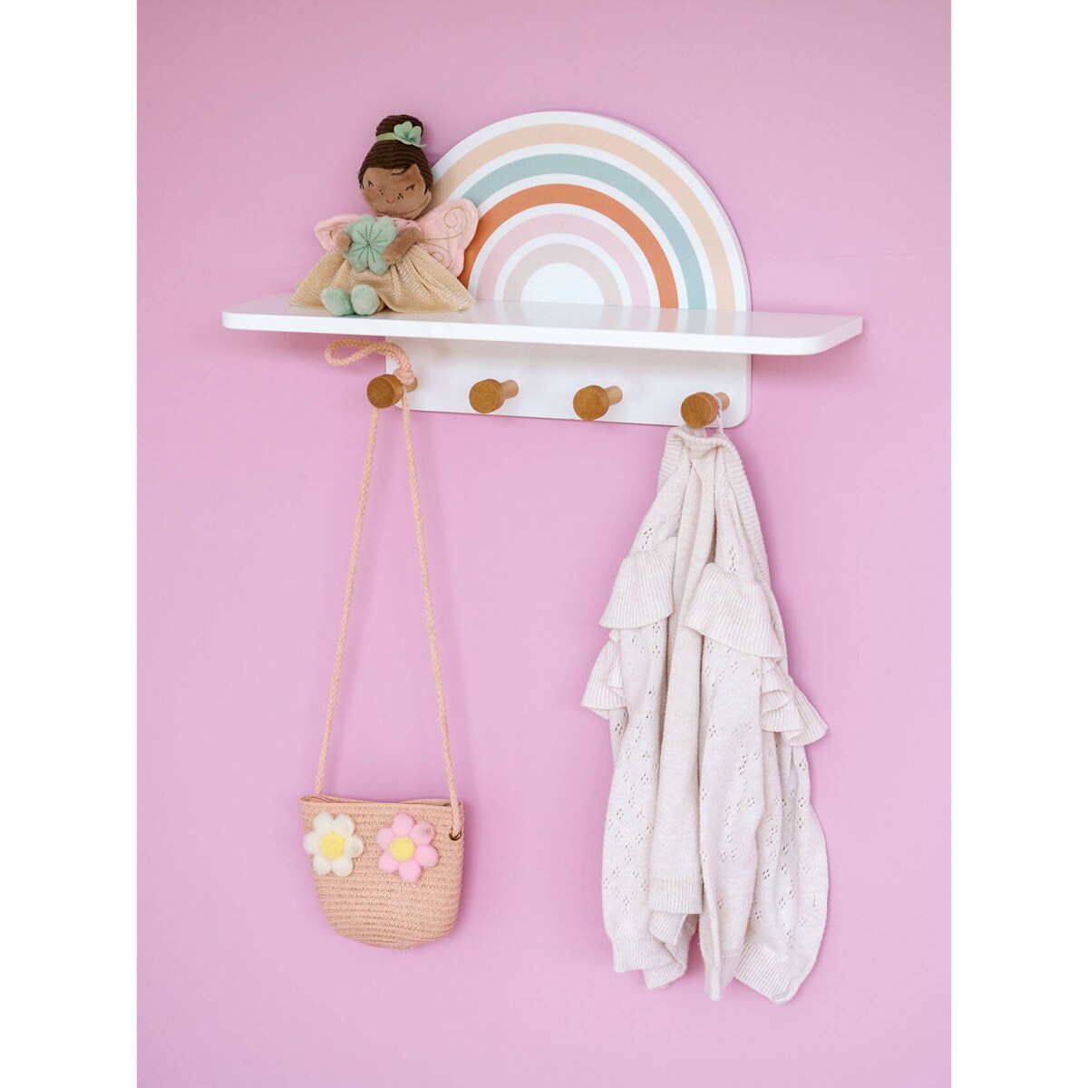 Wieszak ścienny z półeczką RAINBOW