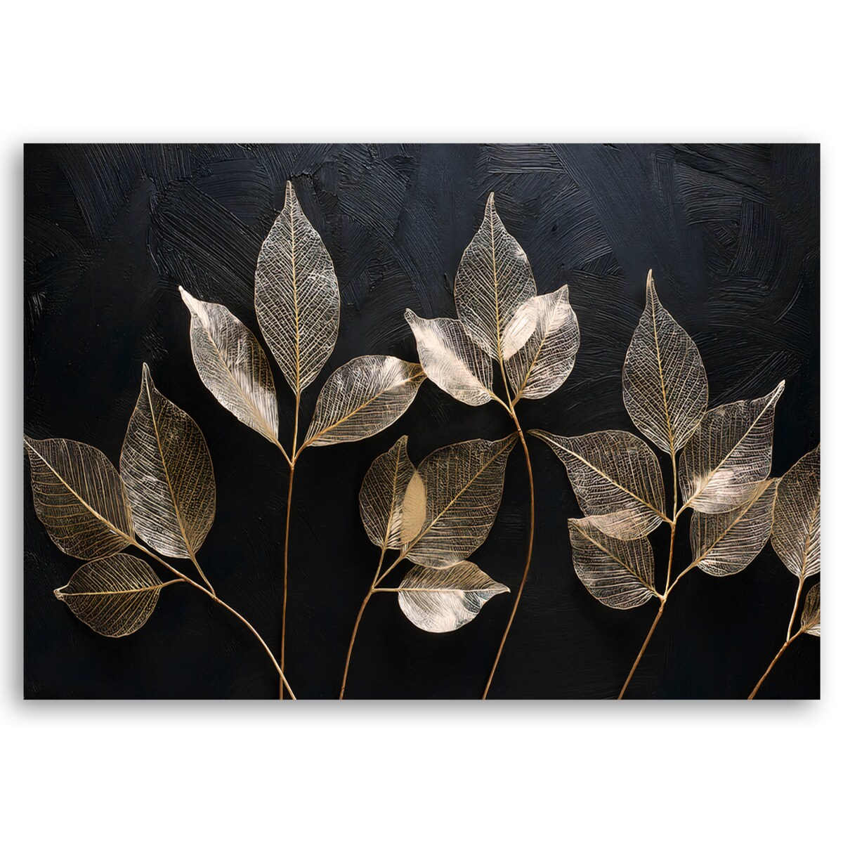 Obraz na płótnie do salonu przedpokoju Minimalizm Liście Rośliny Glamour Abstrakcja 100x70