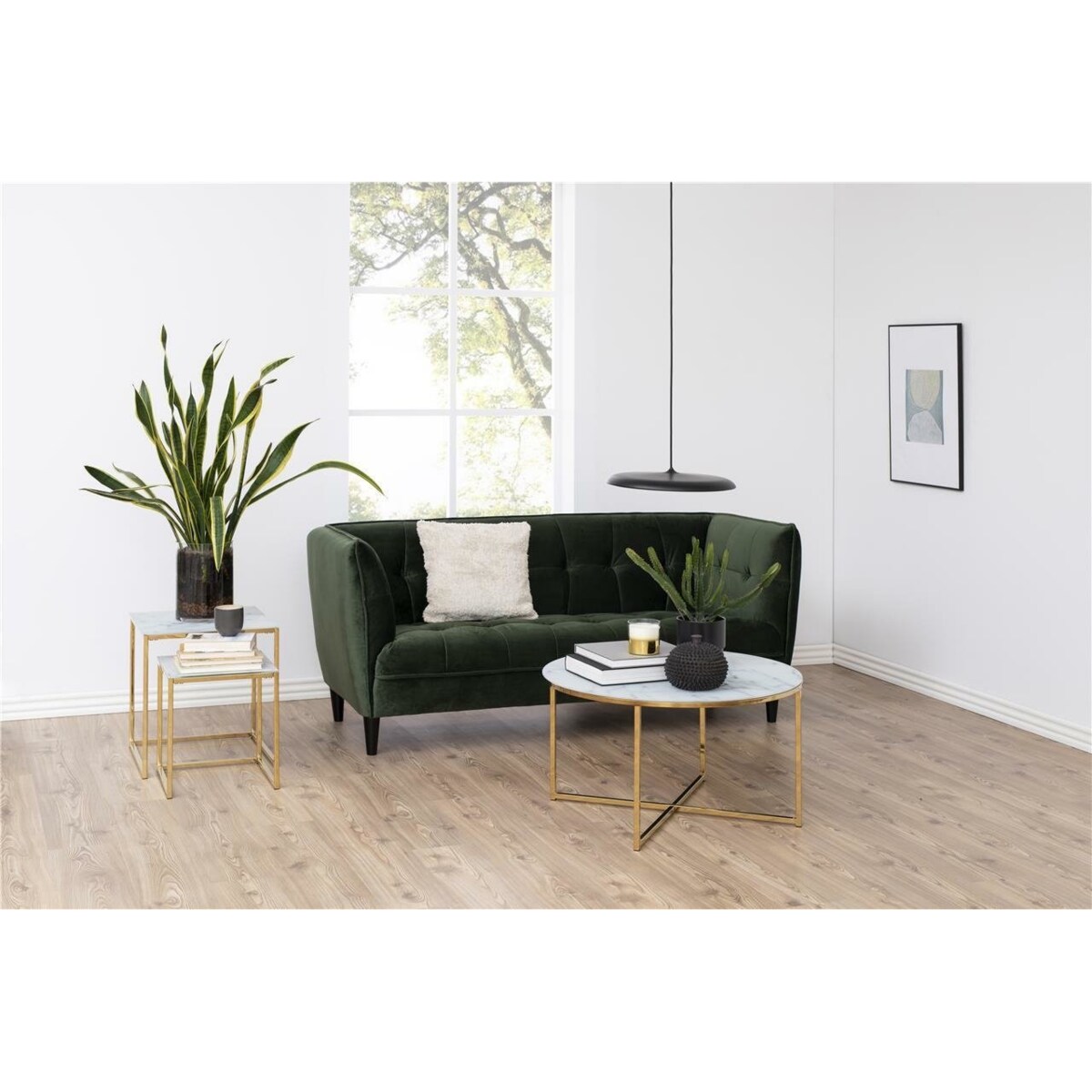 Zestaw stolików kawowych Alisma złoty/biały