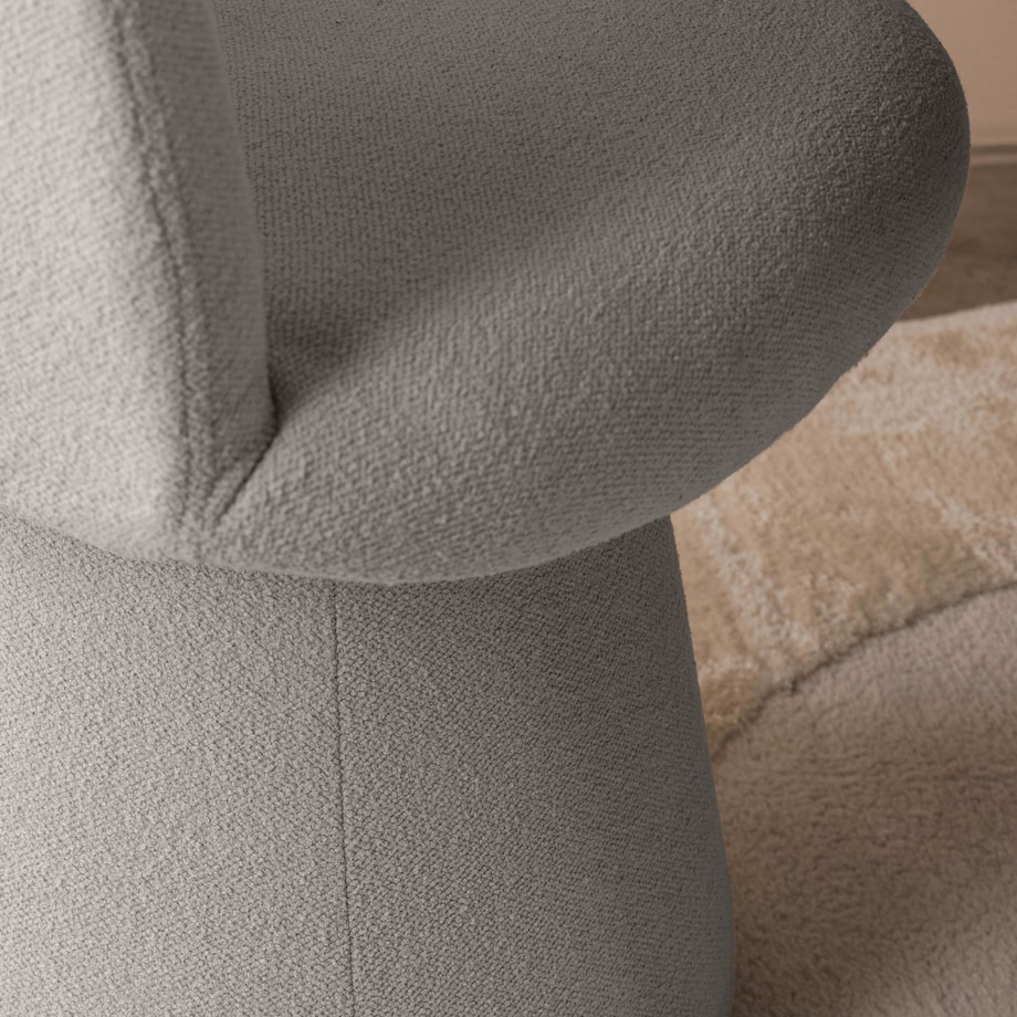 Krzesło obrotowe beżowoszare bouclé Nalf