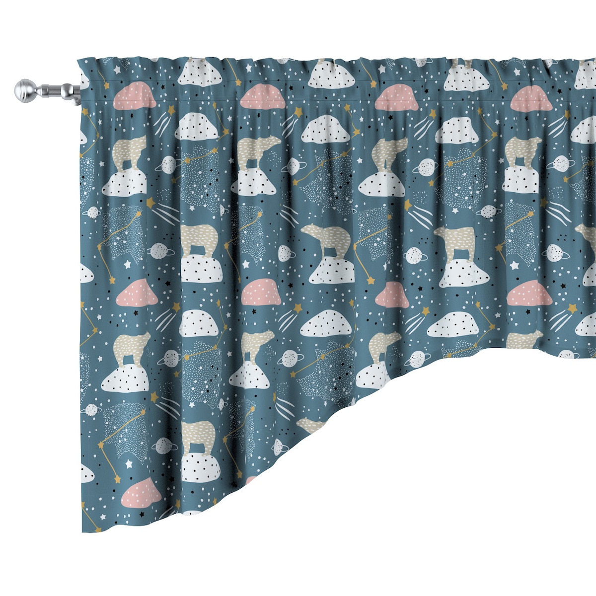 Lambrekin łuk 150x75 niebieski