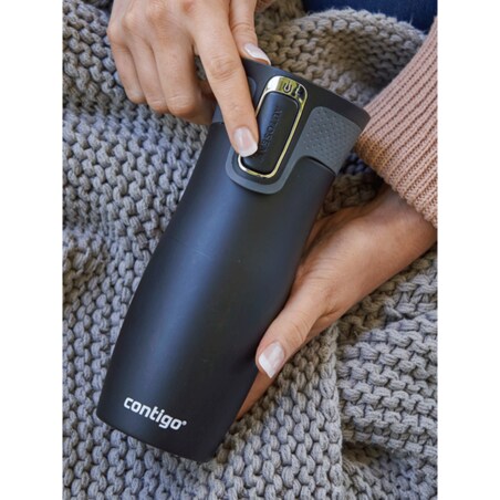 Kubek termiczny Contigo West Loop 2.0 470 ml - Glamour Kwiaty - czarny
