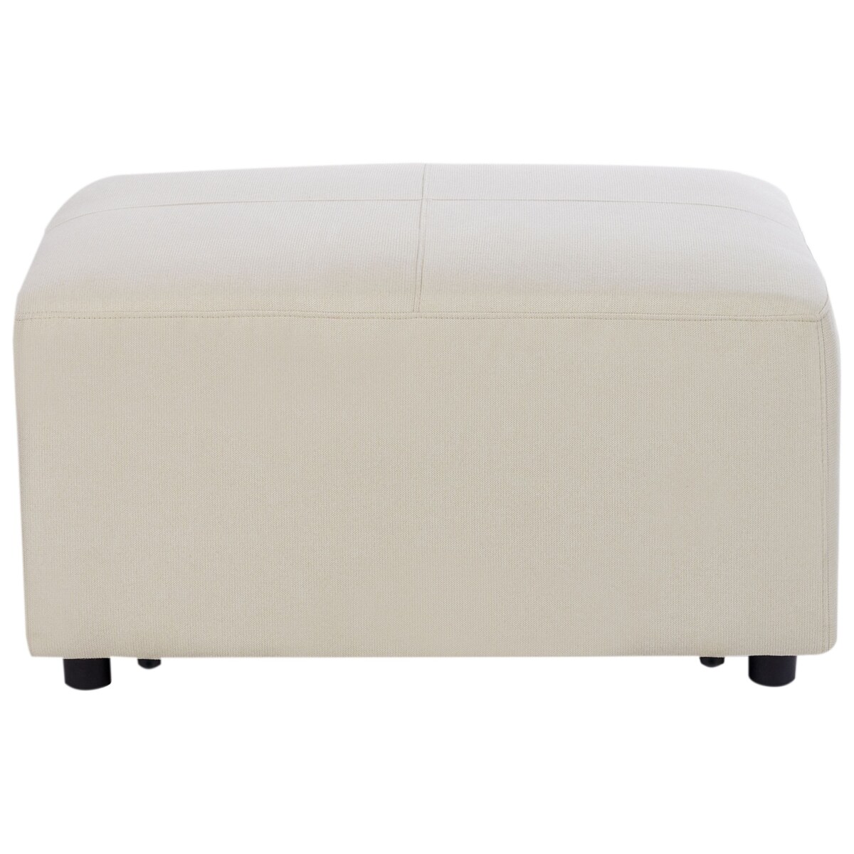 Sofa narożna prawostronna z otomaną KOHLO Jasnobeżowy Tkanina Prawostronny