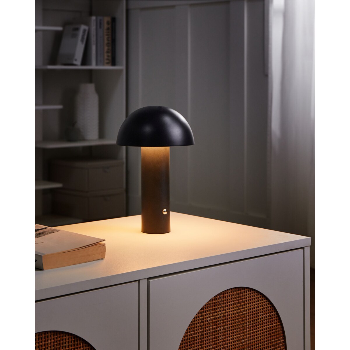 Bezprzewodowa lampa stołowa LED BOJO Ze ściemniaczem Metal Czarny