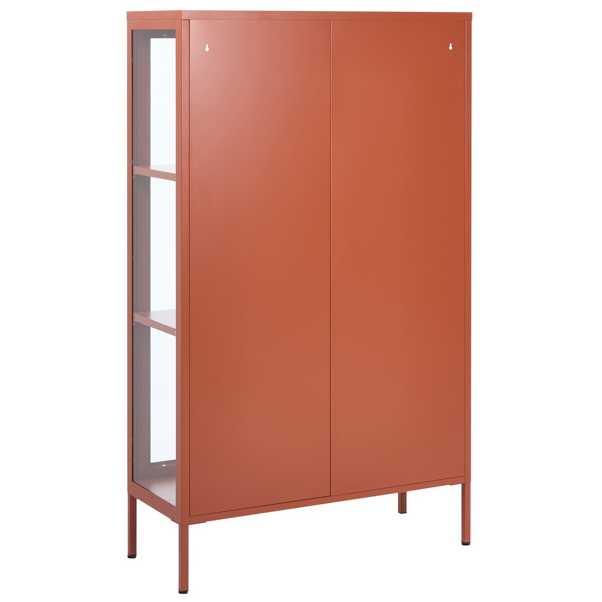 Witryna ze szklaną gablotą NASH 90 cm Metal Złoty brąz