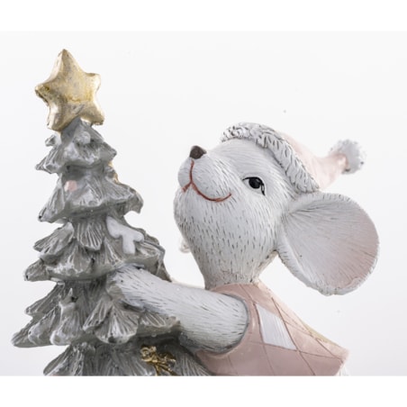 Figurka MYSZKA z choinką 11x9x16 cm EGER