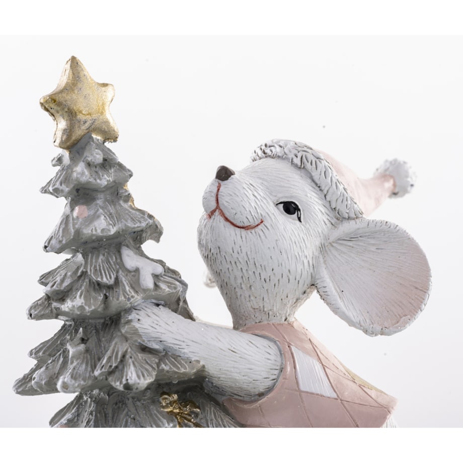 Figurka MYSZKA z choinką 11x9x16 cm EGER