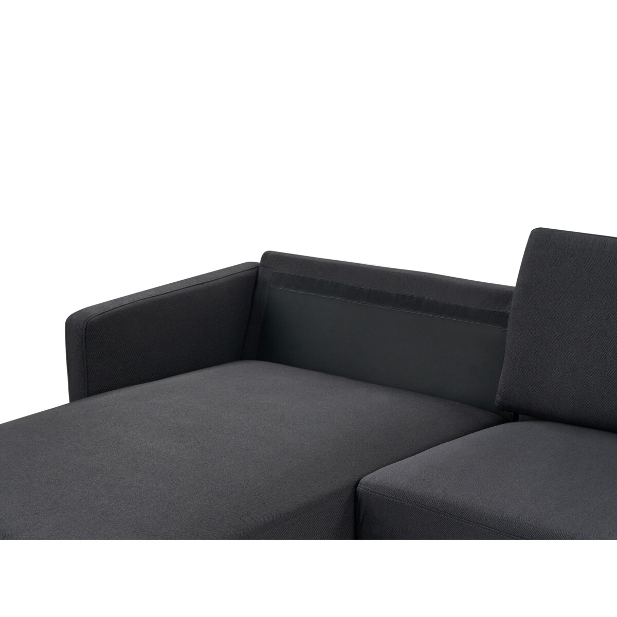 Sofa narożna prawostronna BREDA Czarny 2-osobowa Prawostronny