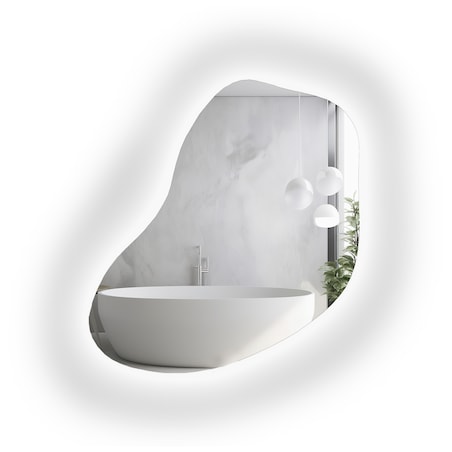 Lustro o organicznym kształcie z podświetleniem - KWARC LED