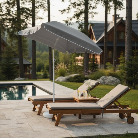 Parasol OGRODOWY plażowy UCHYLNY mocny średnica 200 cm łamany z uchwytem