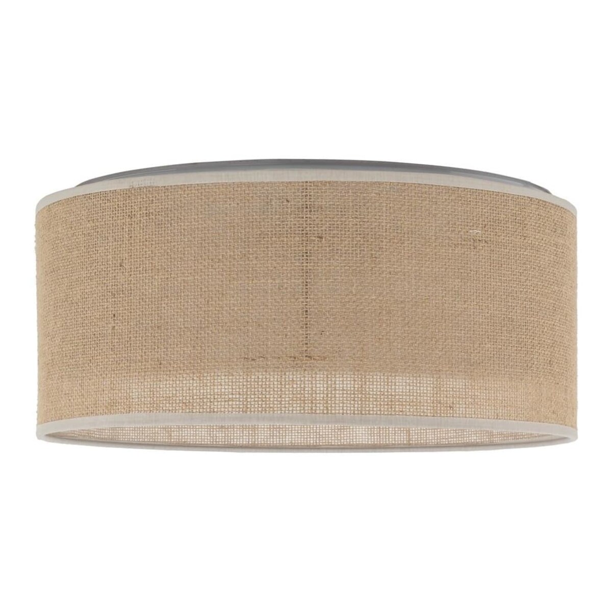 Okrągły plafon jutowy klosz Juta 5798 TK Lighting do salonu brązowy biały