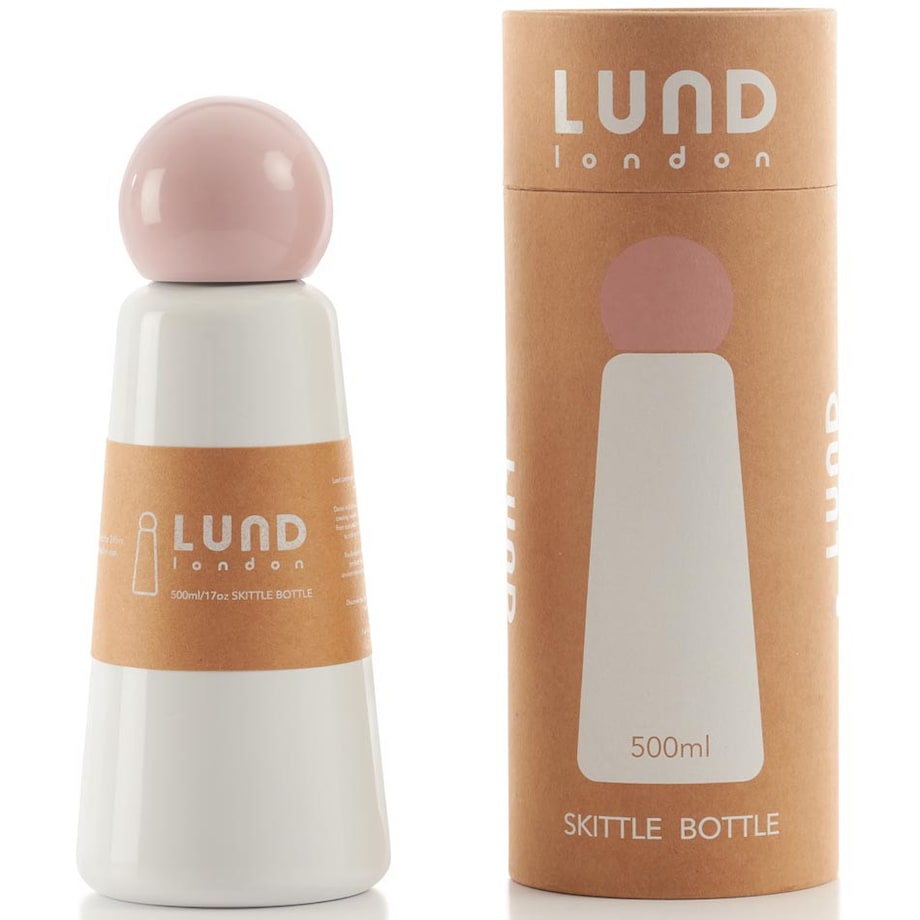 Butelka termiczna biało-różowa Skittle, 500 ml, Lund London