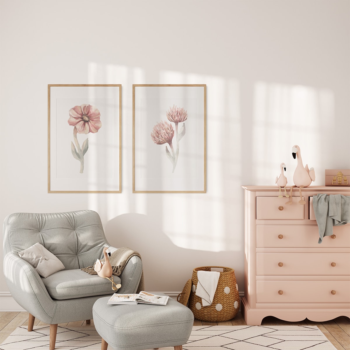 2 x plakat dla dzieci | kwiaty zestaw 2 20x30