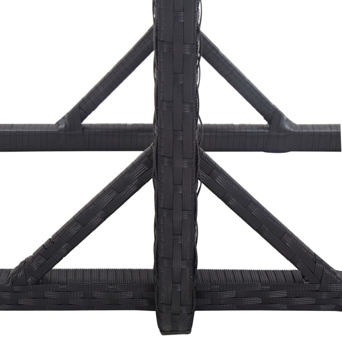 vidaXL Stół ogrodowy, czarny, 110 x 53 x 72 cm, szkło i polirattan