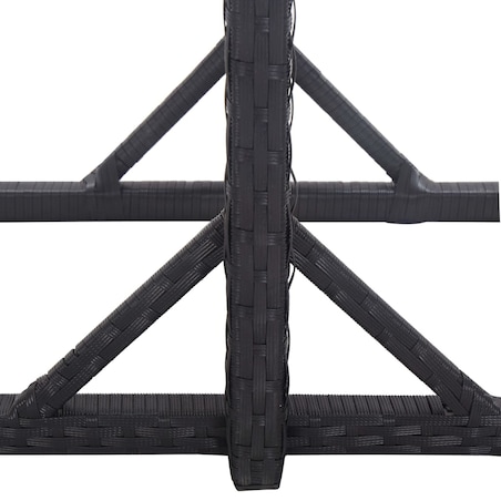 vidaXL Stół ogrodowy, czarny, 110 x 53 x 72 cm, szkło i polirattan