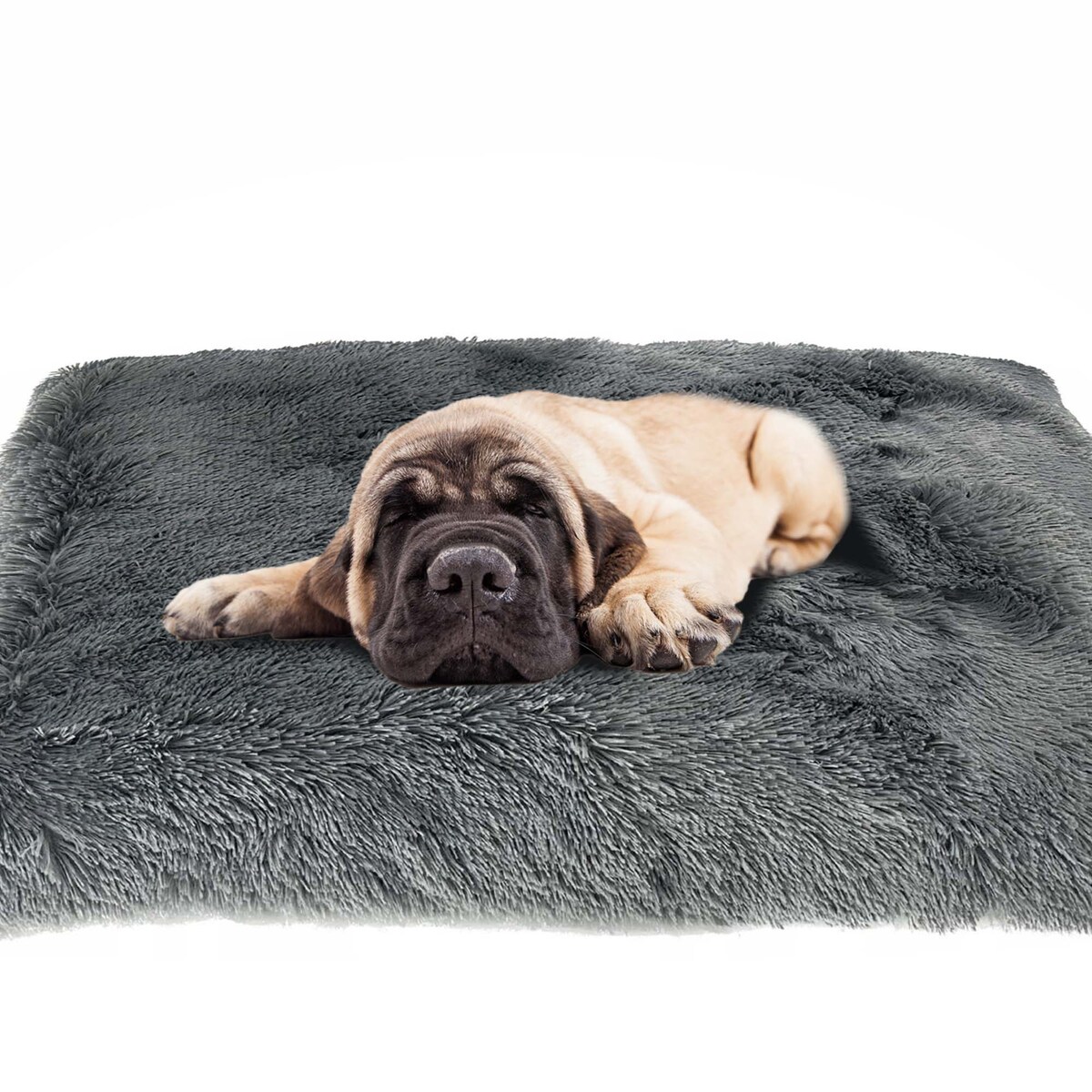 Legowisko Dla Psa Poduszka Posłanie Wytrzymałe 70X50 Cm Shaggy Szare
