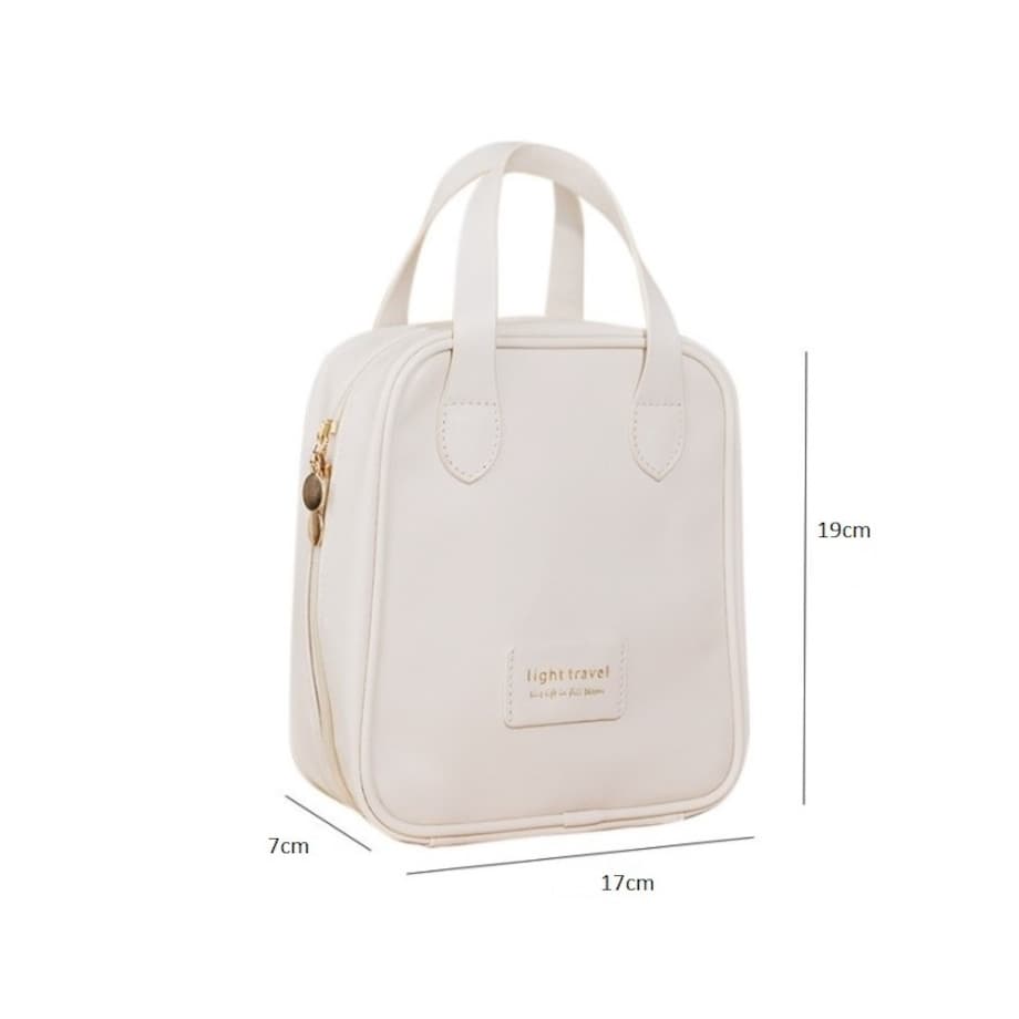 Kosmetyczka organizer na kosmetyki z rączką 17x7x19cm różowa KS128R