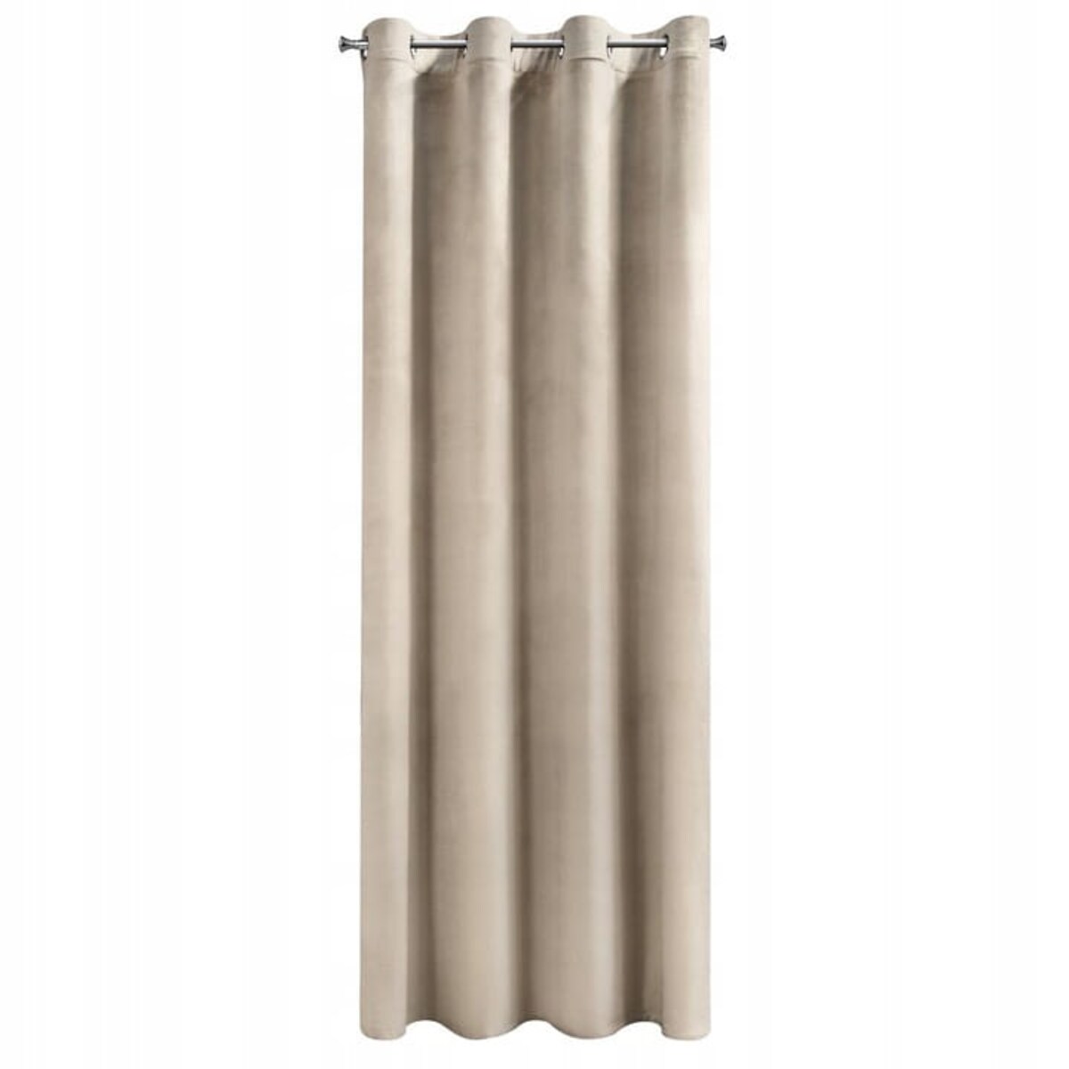 Zasłona Welurowa Velvet Przelotki 140 x 250 Beżowa na Kółkach Aksamit miękka