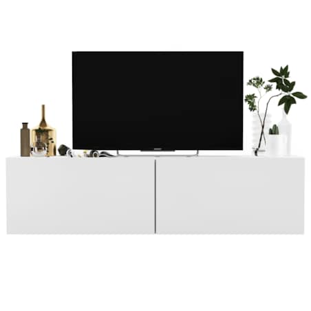 Wisząca Szafka RTV Komoda Loft Industrialna Biały MAT 120 cm