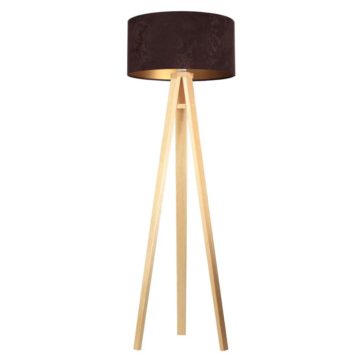 Lampa stojąca HOME 50 brązowa/złota/sosna