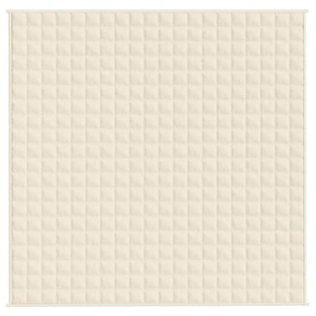 vidaXL Koc obciążeniowy, kremowy, 200x200 cm, 13 kg, tkanina