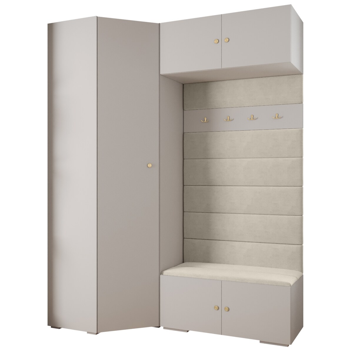 Garderoba do przedpokoju INOVA 2 Z21 biały+złoty+manila02