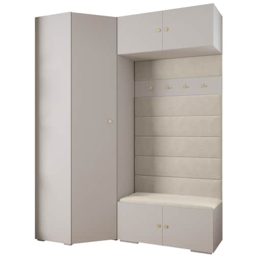 Garderoba do przedpokoju INOVA 2 Z21 biały+złoty+manila02