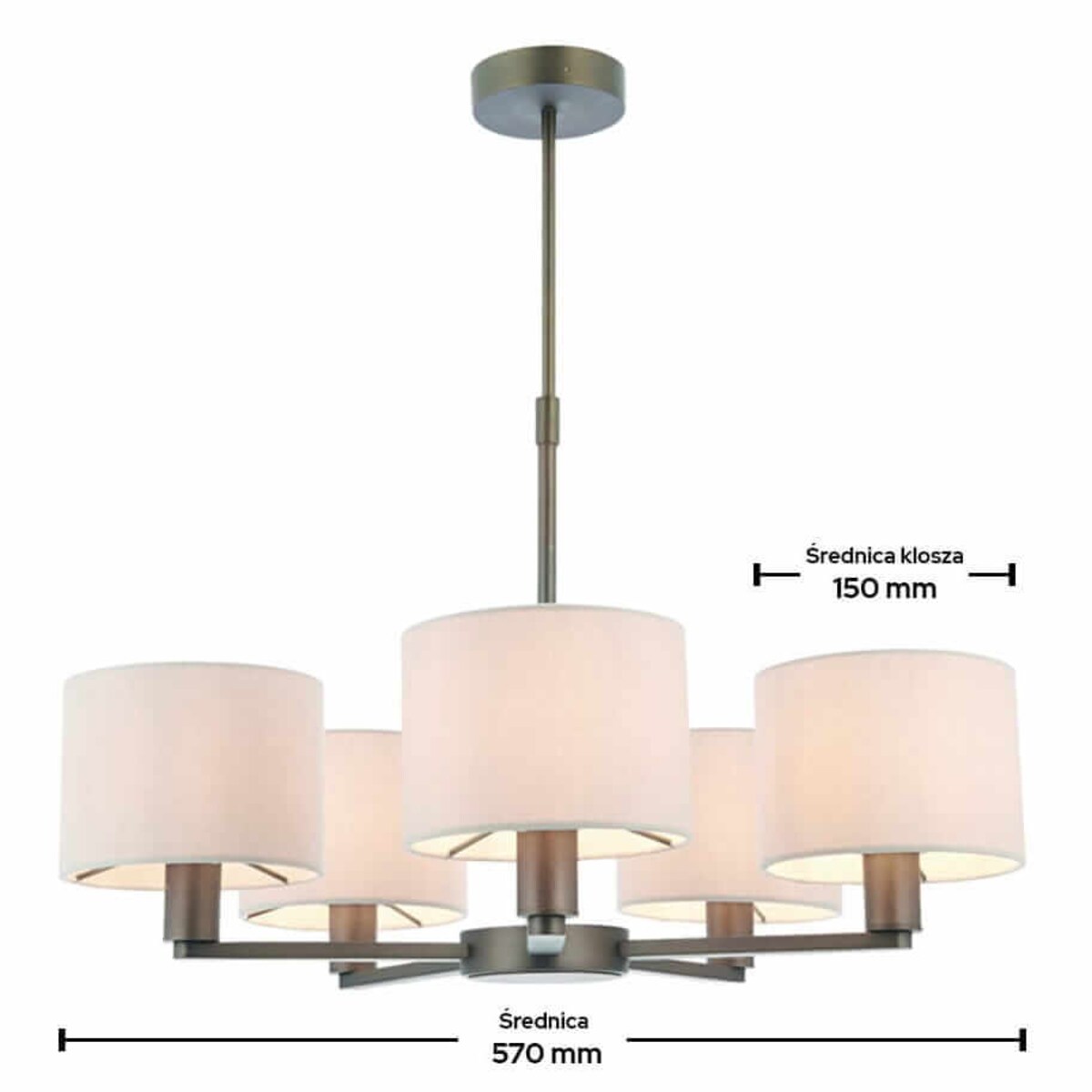 Wielopunktowa lampa wisząca Daley 73017 Endon antyczny brąz biała