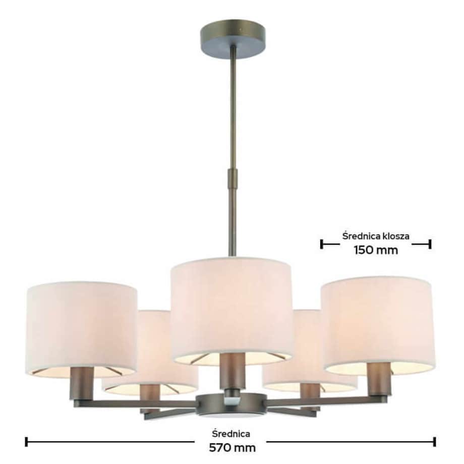 Wielopunktowa lampa wisząca Daley 73017 Endon antyczny brąz biała