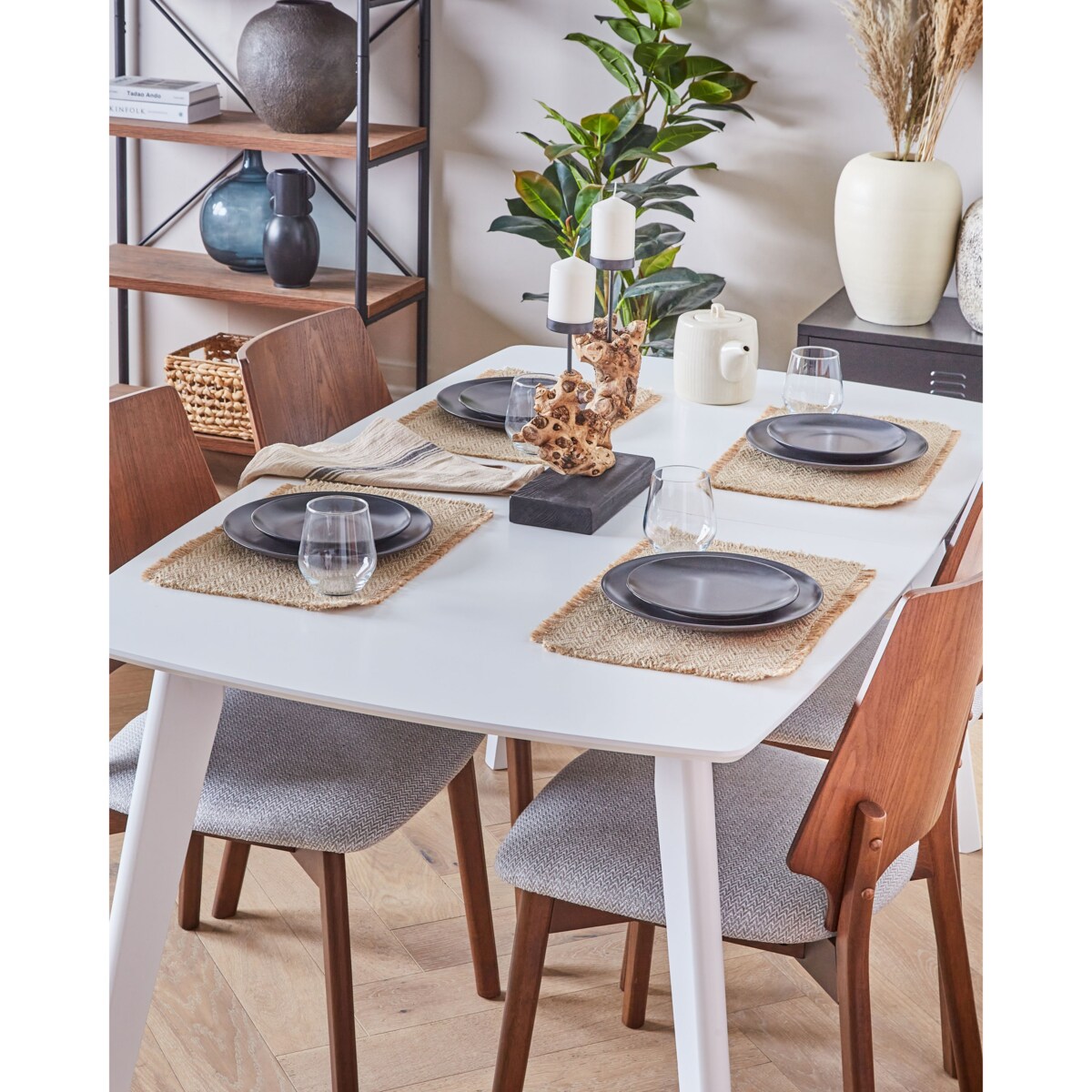 Stół do jadalni rozkładany SANFORD Biały 120/160 cm 80 cm