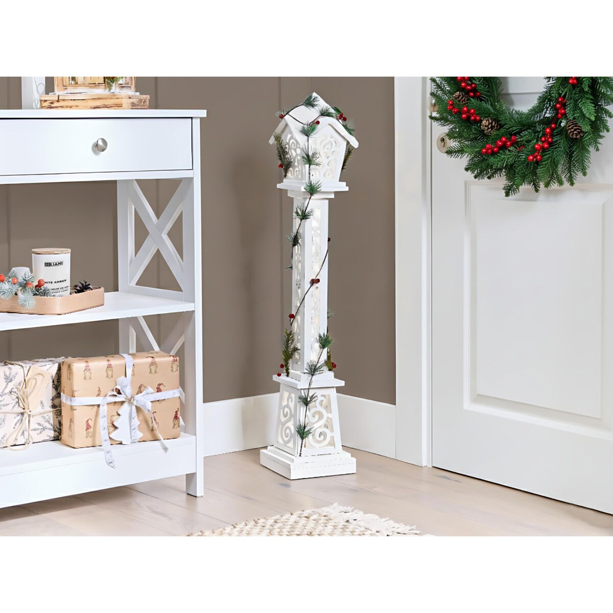 Dekoracja świąteczna LED LUMMENE Latarnia 80 cm Biały