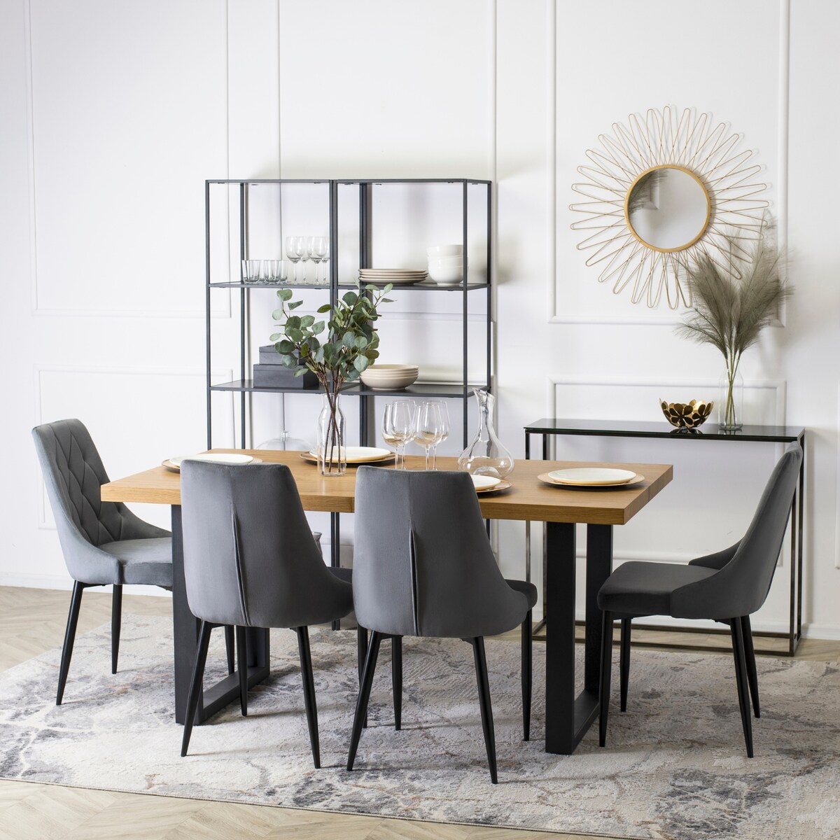 Krzesło Tapicerowane Welur Do Salonu Jadalni Nowoczesne Velvet Szare CORK