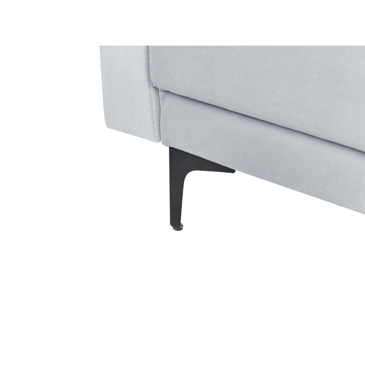 Sofa rozkładana ABERDEEN Welur Jasnoszary dla 3 osób