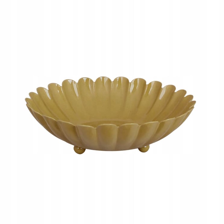 PATERA METALOWA na owoce żółta śr. 22cm