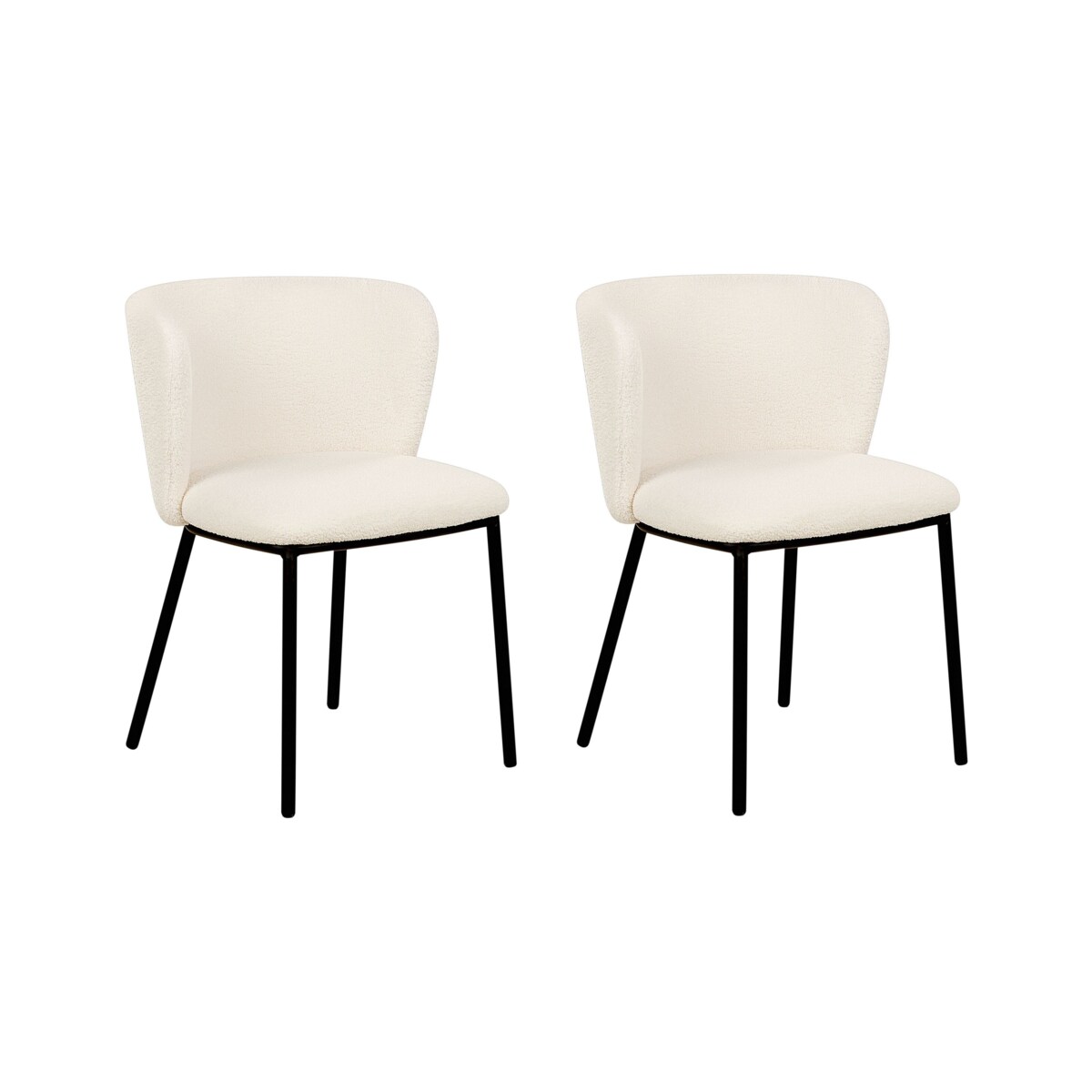 Zestaw 2 krzeseł do jadalni boucle złamana biel MINA