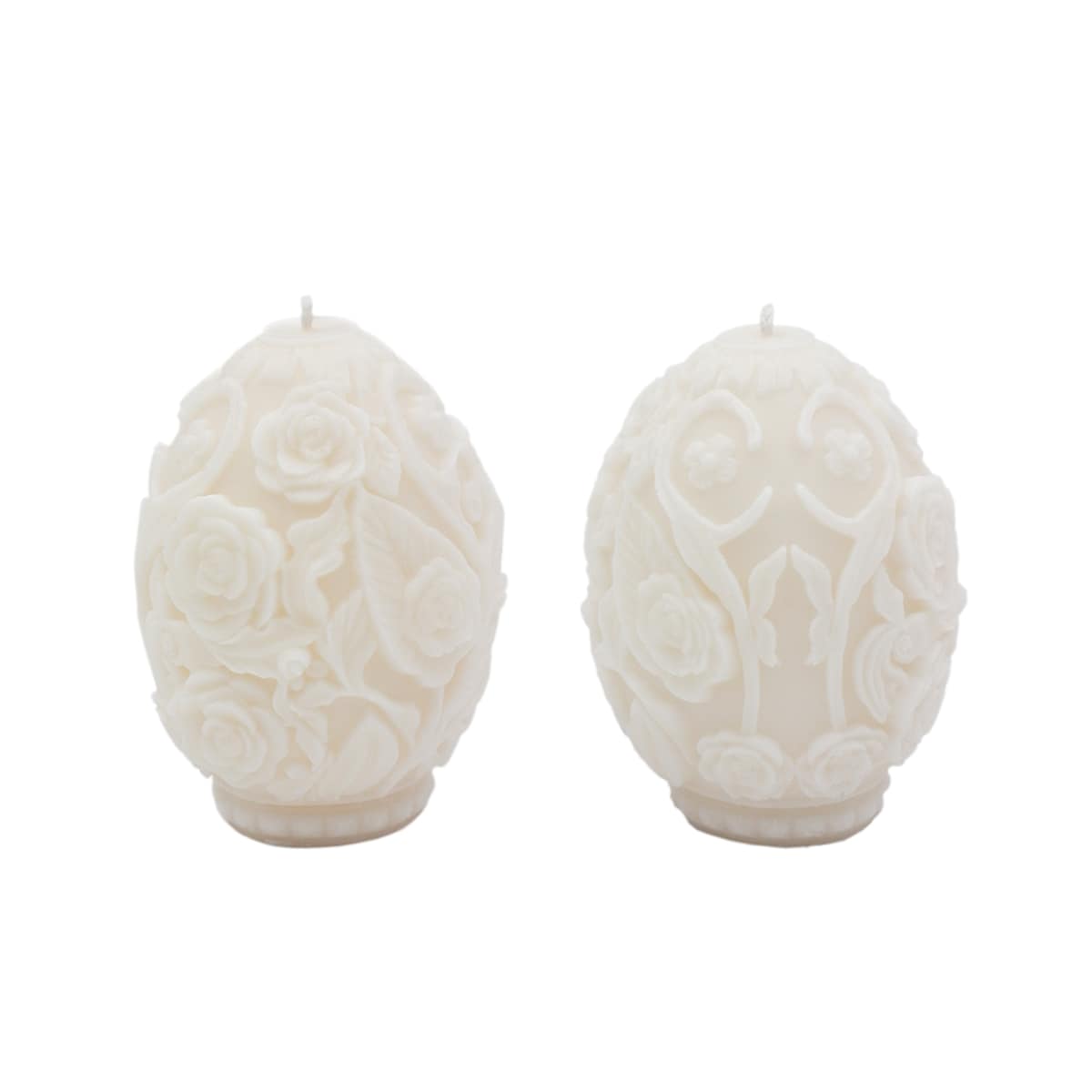 Jajo białe kwiaty świeca sojowa