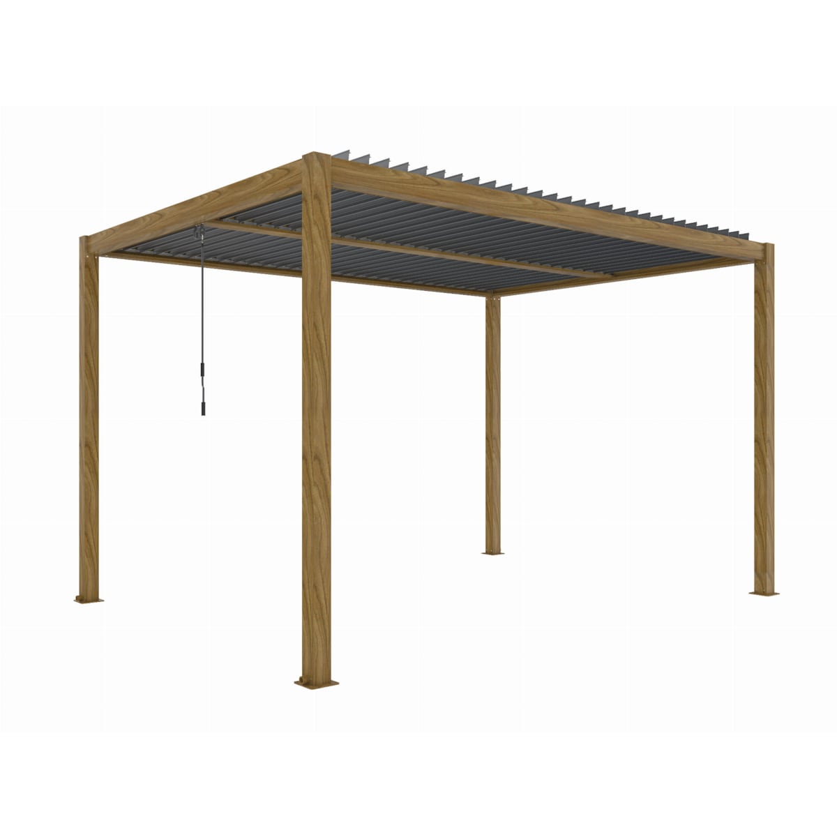 Pergola tarasowa, aluminiowa w kolorze drewna Luxe 3x4m LED