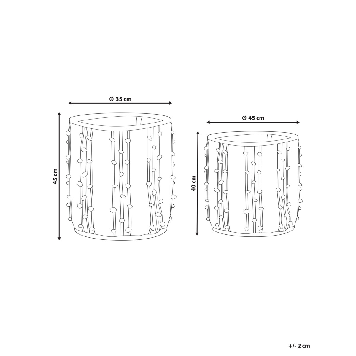 Zestaw 2 koszy bawełnianych beżowy z czerwonym KHEL