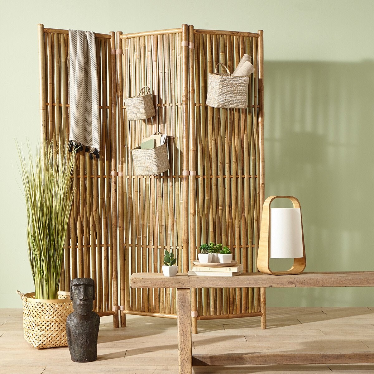 Lampka bambusowa stojąca