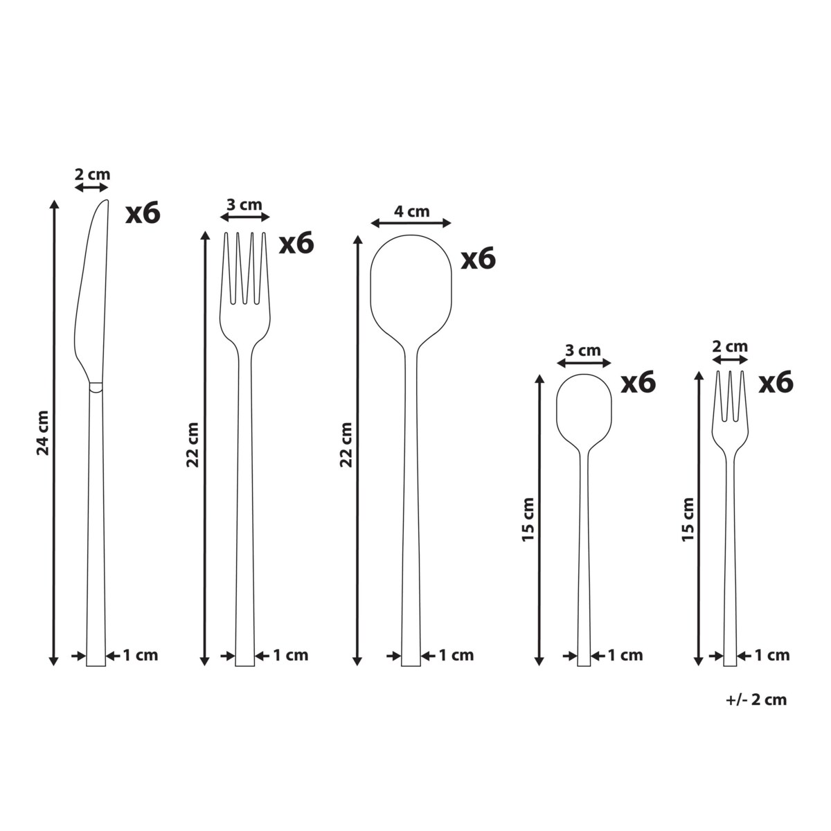 Zestaw sztućców 30 elementów FREGOLA Srebrny