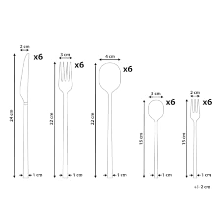 Zestaw sztućców 30 elementów FREGOLA Srebrny