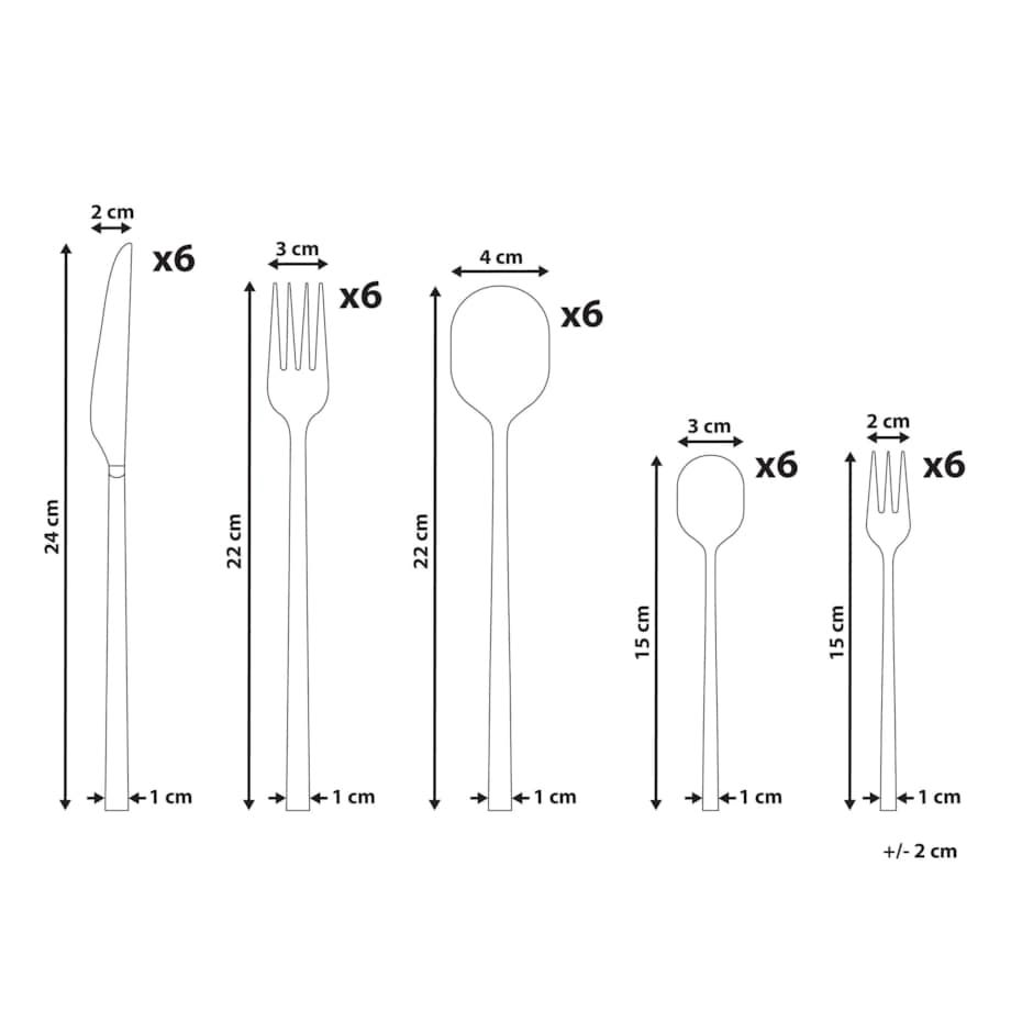 Zestaw sztućców 30 elementów FREGOLA Srebrny