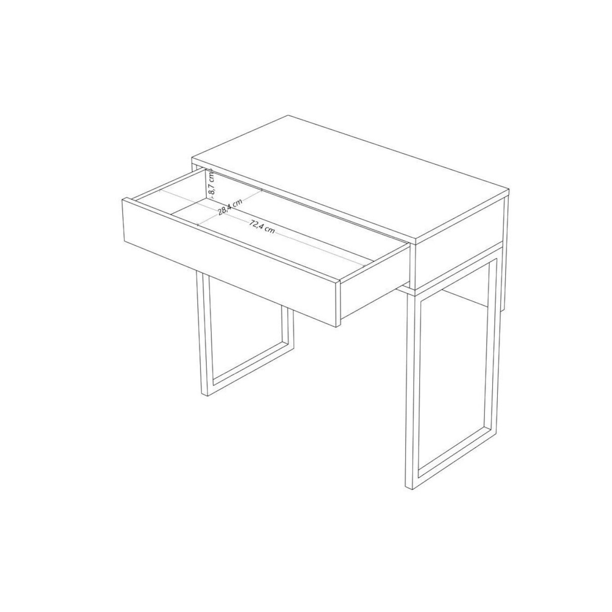 Biała nowoczesna toaletka Dancan EVA ze srebrnym stelażem