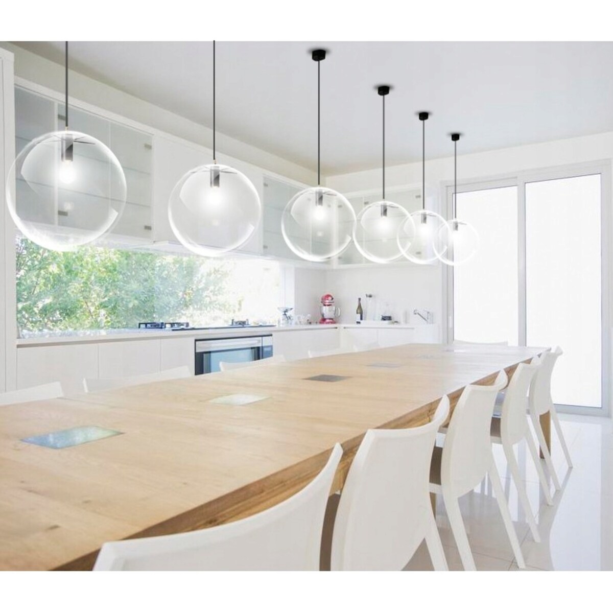 Lampa Wisząca Szklana Kula Black Czarna Lassi 25Cm