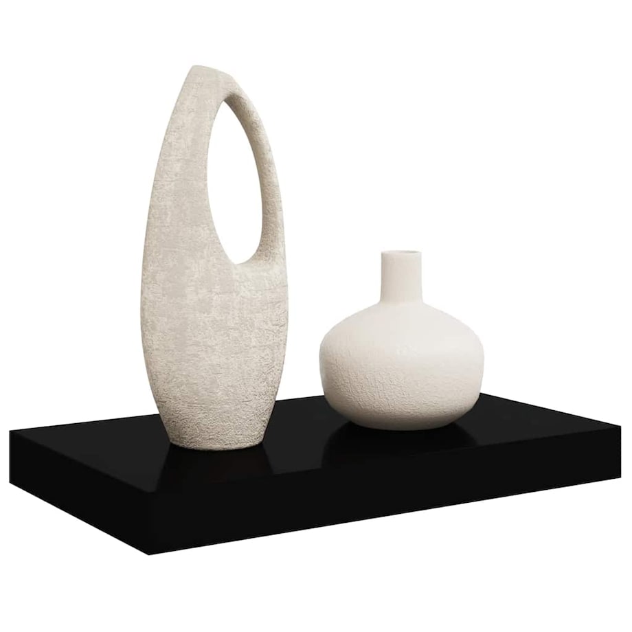 vidaXL Półka ścienna, czarna, wysoki połysk, 40x23x3,8 cm, MDF