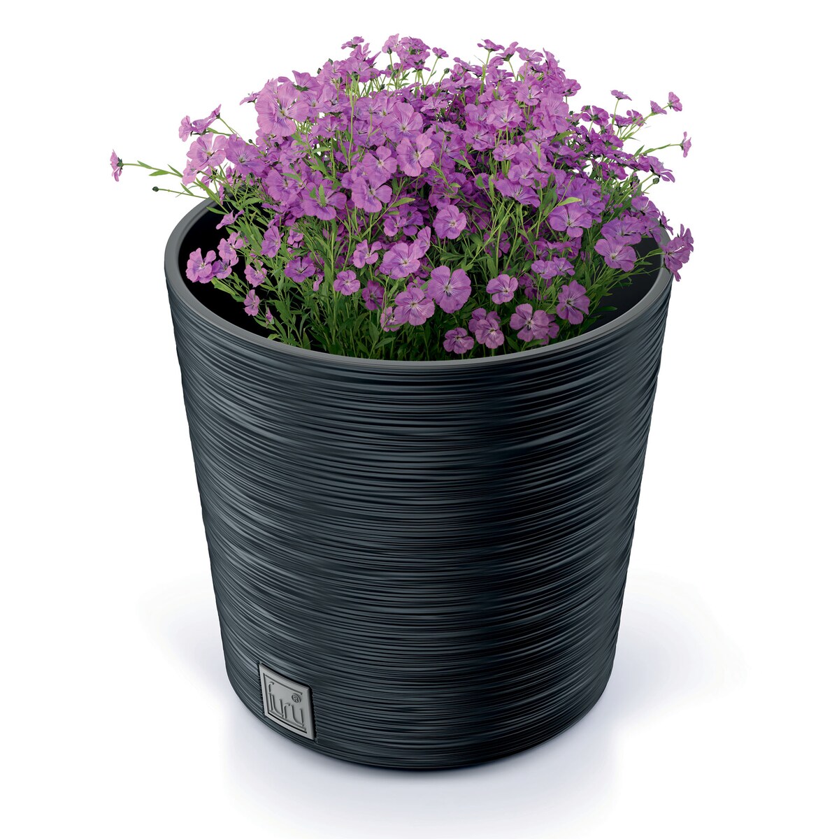 Doniczka Donica Ogrodowa 30 Cm Okrągła Na Taras Do Ogrodu Domu Antracytowa